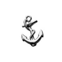 Sterling Silver Charms - 14.7x10.3mm Anchor & Rope Charm Stamping x1
