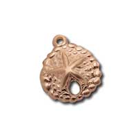 Rose Gold Filled Charms - 11.1x9.7mm Sand Dollar Stamping x1 