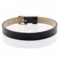 Faux Snakeskin PU Leather Bracelet Cuff Band, 8mm Wide Strip, 6 -7.5 Inch, x1pc, Black