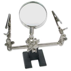 Third Hand with Magnifier & Alligator Clips