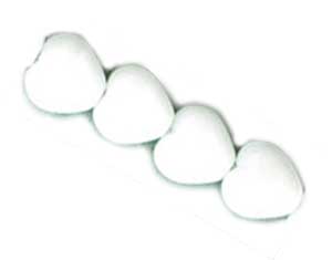 Czech Glass Puffy Heart Beads 6mm Opaque White per Strand of x50 approx