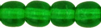 Czech Glass Beads Round 4mm Green Emerald x100