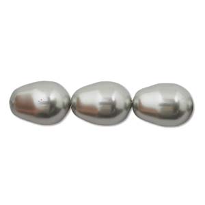 Swarovski Crystal Pearl Beads 11x8mm Pear Drop Grey Light Pearls x1