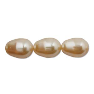 Swarovski Crystal Pearl Beads 11x8mm Pear Drop Peach Pearls x1