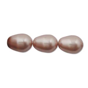 Swarovski Crystal Pearl Beads 11x8mm Pear Drop Powder Rose Pearls x1