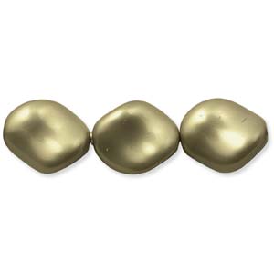 Swarovski Crystal Pearl Beads 9x8mm Twist Wave Antique Brass Pearls x1