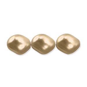 Swarovski Crystal Pearl Beads 9x8mm Twist Wave Bright Gold Pearls x1