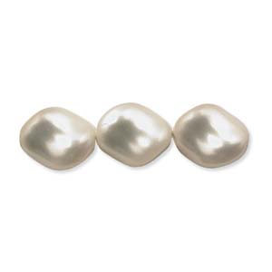 Swarovski Crystal Pearl Beads 9x8mm Twist Wave White Pearls x1