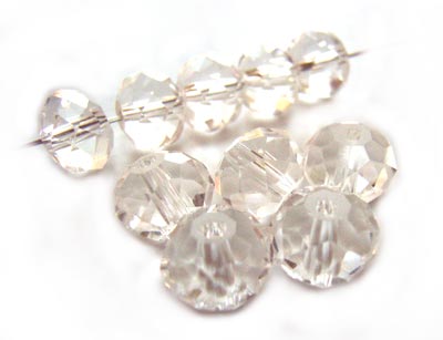 Imperial Crystal Roundelle Beads 8x6mm Crystal Clear (70pc approx)