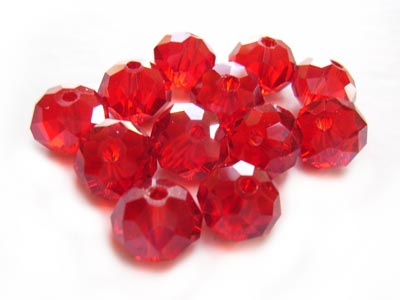Imperial Crystal Roundelle Beads 8x6mm Siam Ruby (70pc approx)