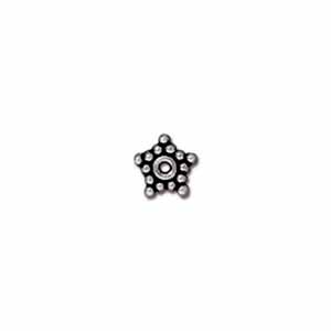 TierraCast Heishi Beads - 5mm Star Spacer Antique Silver Plated x10