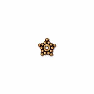 TierraCast Heishi Beads - 5mm Star Spacer Antique Gold Plated x10