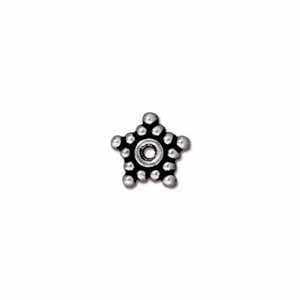 TierraCast Heishi Beads - 7mm Star Spacer Antique Silver Plated x5