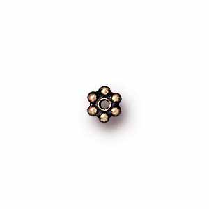 TierraCast Heishi Beads - 3mm Beaded Daisy Spacer Brass Oxide x10
