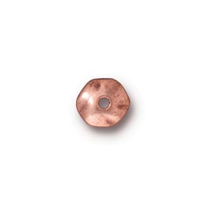 TierraCast Heishi Beads - 7mm Nugget Spacer Antiqued Copper Plated x10