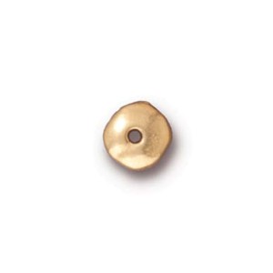 TierraCast Heishi Beads - 7mm Nugget Spacer Bright Gold Plated x10