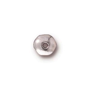 TierraCast Heishi Beads - 7mm Nugget Spacer Bright Rhodium Plated x10