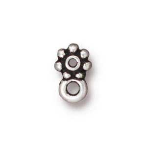 TierraCast Heishi Beads Antique Silver Plated 7mm Beaded Daisy Spacer with Loop x1