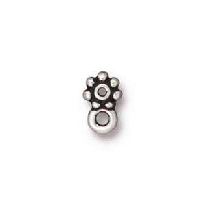 TierraCast Heishi Beads Antique Silver Plated 5mm Beaded Daisy Spacer with Loop x1