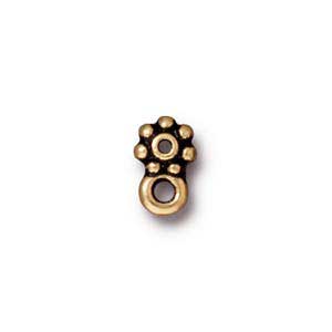 TierraCast Heishi Beads Antique Gold Plated 5mm Beaded Daisy Spacer with Loop x1