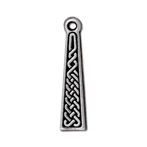 TierraCast Pewter Antique Silver Plated 25x5.5mm Celtic Braid Drop