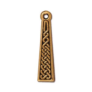 TierraCast Pewter Gold Plated 25x5.5mm Celtic Braid Drop