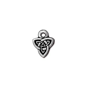 TierraCast Pewter Antique Silver Plated 8x10mm Celtic Triad Knot Charm
