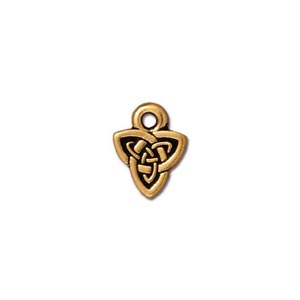TierraCast Pewter Gold Plated 8x10mm Celtic Triad Knot Charm