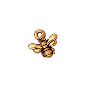TierraCast Pewter Gold Plated 8.7x14.9mm Small Honeybee