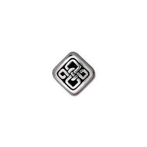 TierraCast Pewter Silver Plated 7.6x7.6mm Small Celtic Diamond Bead x1