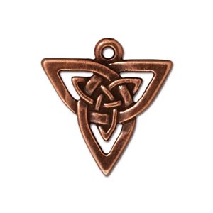 TierraCast Pewter Antique Copper Plated 20xx21mm Celtic Triangle Open Knot Pendant