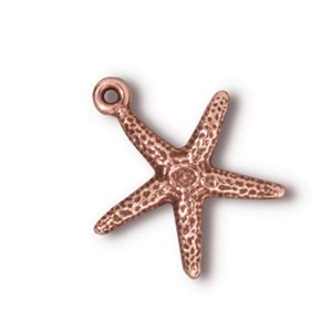 TierraCast Pewter Copper Plated 17.6mm Starfish Charm x1