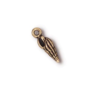 TierraCast Pewter Gold Plated 15mm Spindle Shell Charm x1