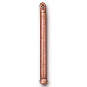 TierraCast Pewter Antique Copper Plated 1 1/4" - 32mm Bead Bar x1