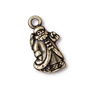 TierraCast Pewter Brass Oxide 22mm Father Christmas, St Nick Charm x1