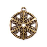 TierraCast Pewter Gold Plated 3/4 inch 19.5mm Snowflake Pendant