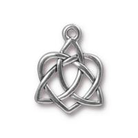 TierraCast Pewter Antique Silver Plated 20.6x15.7mm Celtic Open Heart Charm