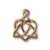 TierraCast Pewter Gold Plated 20.6x15.7mm Celtic Open Heart Charm