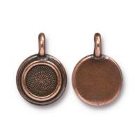 Tierracast Stepped Bezel Charms Glue-In for SS34 - 12mm, Antique Copper Plated