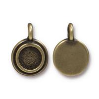 Tierracast Stepped Bezel Charms Glue-In for SS34 - 12mm, Brass Oxide