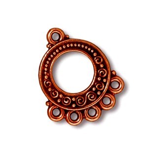 TierraCast Pewter Copper Plated Beaded Spirals Chandelier Link x1