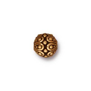 TierraCast Pewter Gold Plated 7mm Round Casbah Bead x1