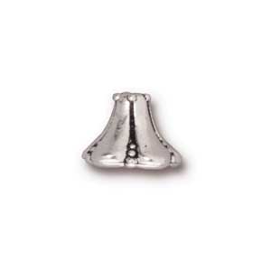 TierraCast Pewter Antique Silver Plated Large Bell Flower Cone x1