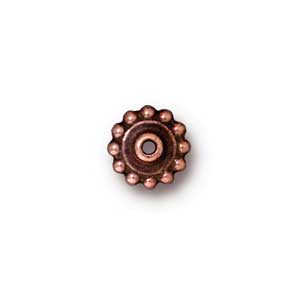 TierraCast BeadAligners™ 8mm Beaded Antique Copper Plated Bead Aligner x1