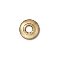 TierraCast Pewter 22kt Gold Plated 7mm Classic Bead Cap, Large Hole x1