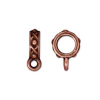 TierraCast Legend Slider Bail (6mm Hole Bead) Antiqued Copper Plated x1