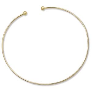 Neck Wire Choker - Torque 16" - 42cm Gold Plated Necklace - add-a-bead 