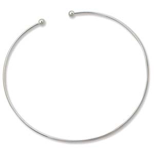 Neck Wire Choker - Torque 16" - 42cm Silver Plated Necklace - add-a-bead