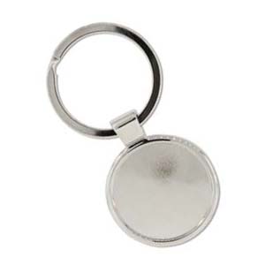 DEADSTOCKED - Keychain Finding - 30mm Round Blank Setting for Engraving, Cameo, Cabochon, Resin, Collage or Clay