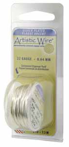 Artistic Wire 22ga Non-Tarnish Silver Plated per 8 yd (7.3m) Dispenser Roll